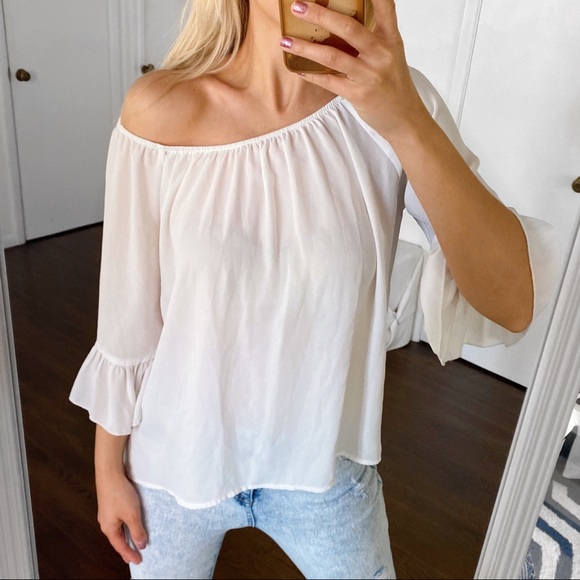🐚 BIKBOK BOHO OPEN SHOULDER LOOSE FIT BLOUSE! - Picture 4 of 9